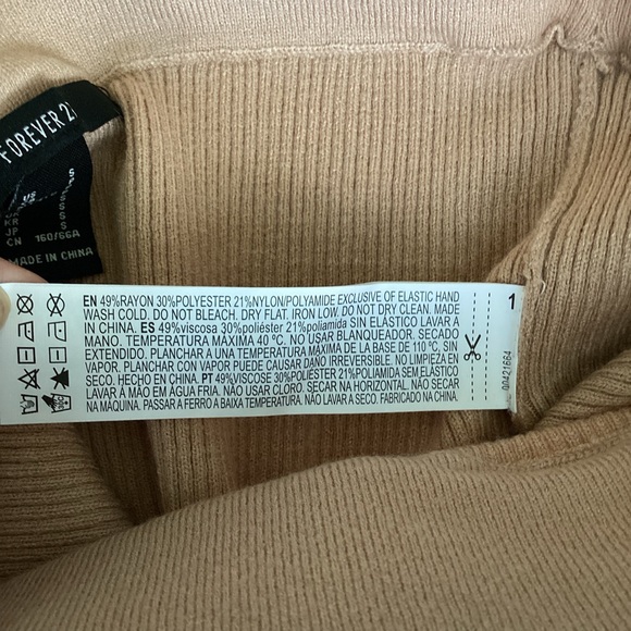 Forever 21 Beige 2-piece Cropped Turtleneck and Mini Skirt Set - Picture 8 of 10